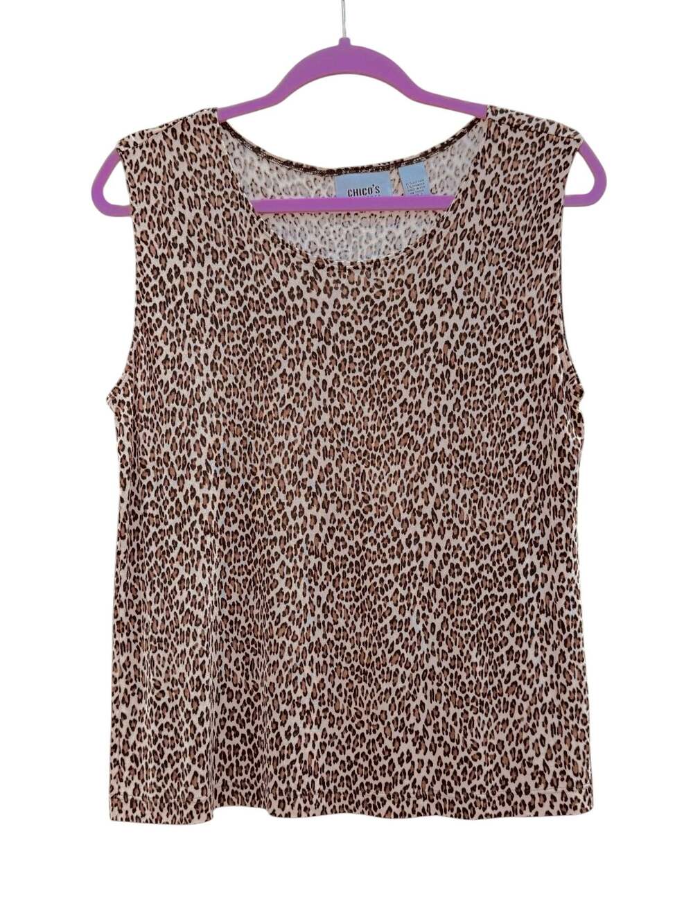 Chico's Size 2 Leopard Print Sleeveless Tank Top
